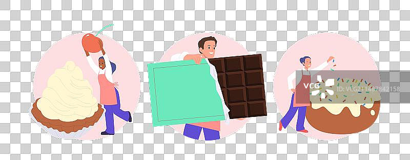 卡通男女糕点师图片素材