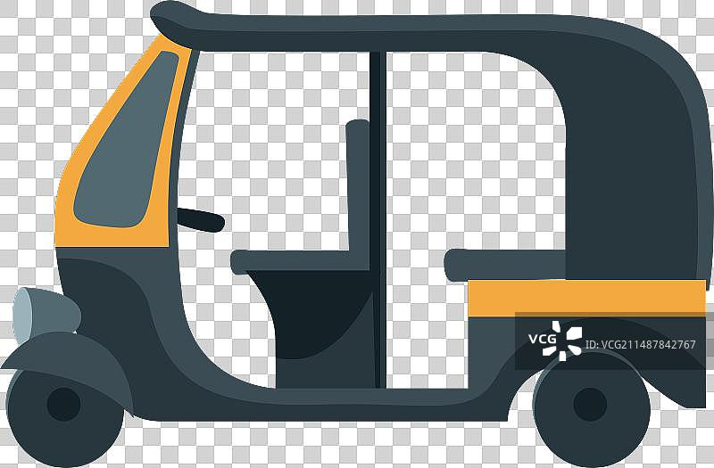 孟买的自动人力车图片素材