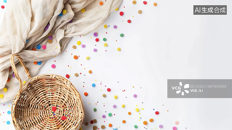 【AI数字艺术】正上方白色背景上的彩色装饰照片图片素材