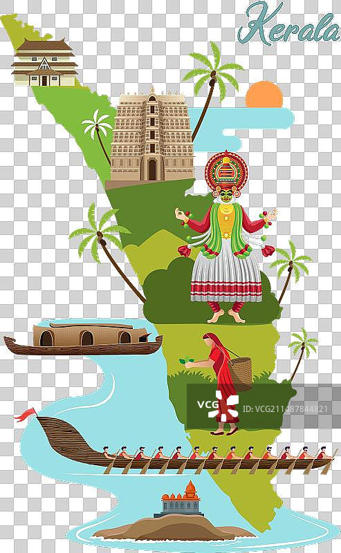 旅游与喀拉拉邦地图传统文化图片素材