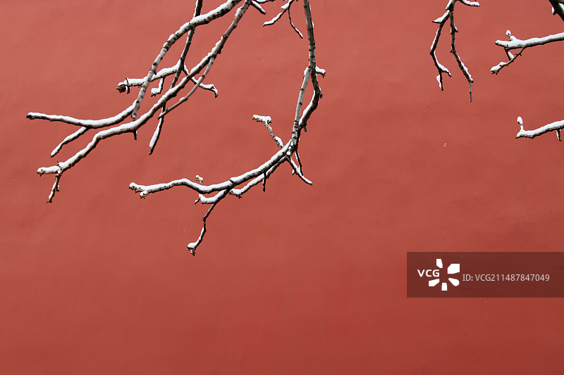 北京故宫博物馆冬天雪景图片素材