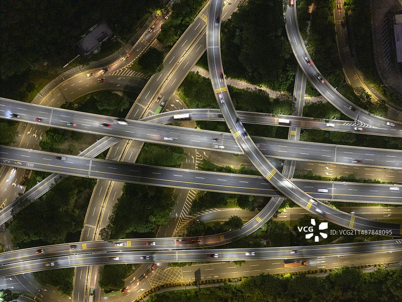 深圳道路交叉口鸟瞰图图片素材