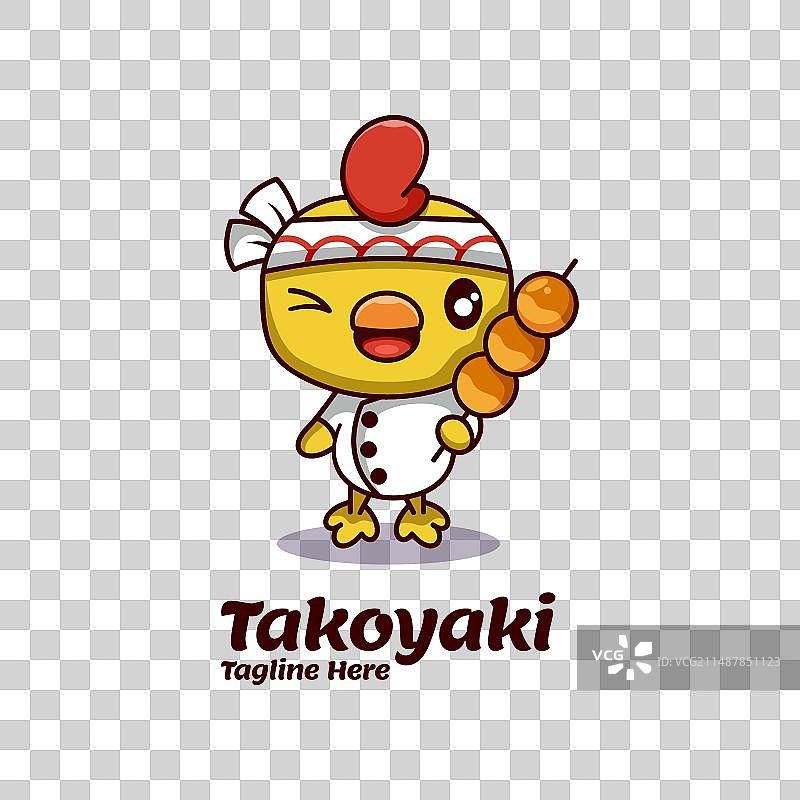 简约吉祥物logo动物章鱼烧美食角色图片素材