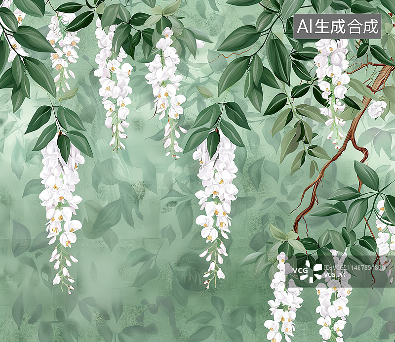 【AI数字艺术】开花植物的高角度观察图片素材