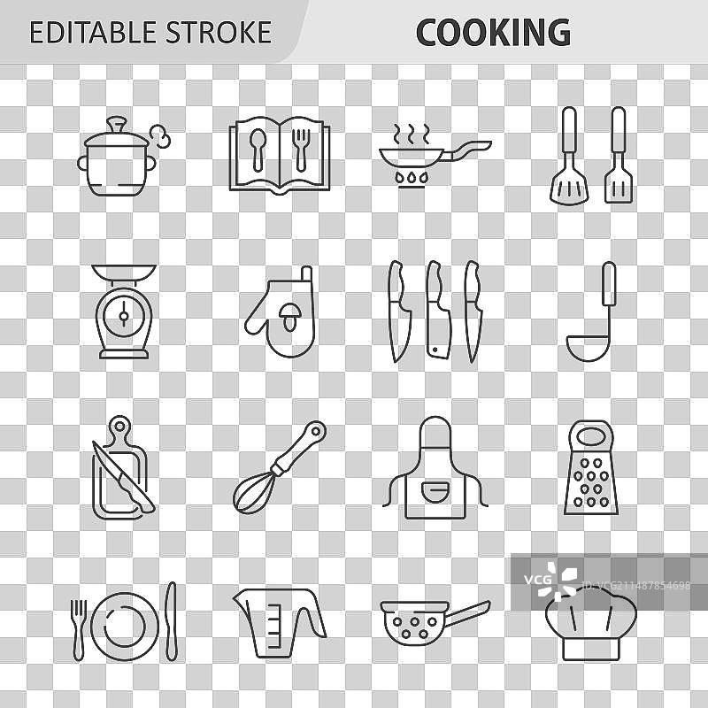 烹饪线条图标合集图片素材