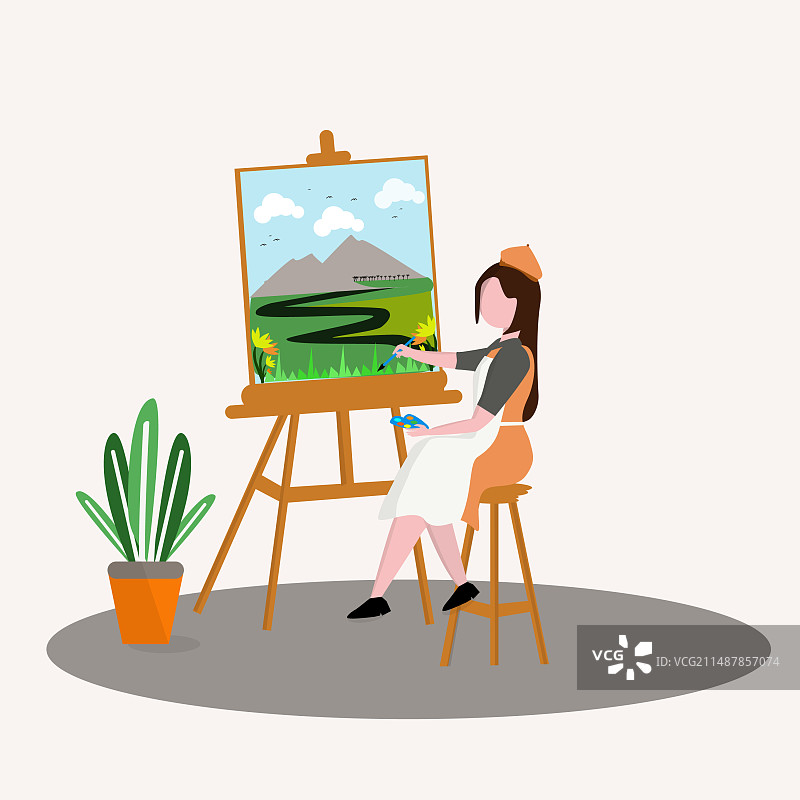 自然风景扁平绘画设计图片素材