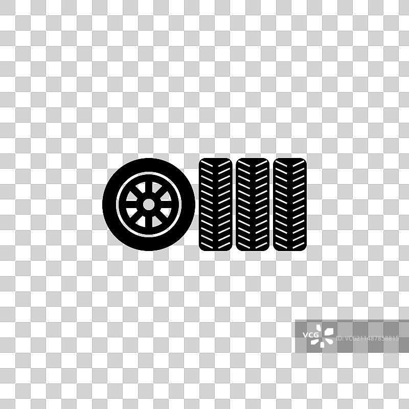 汽车轮胎扁平图标图片素材