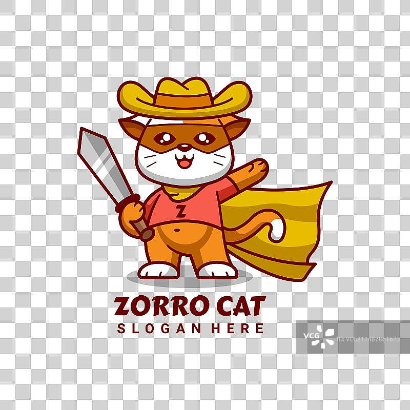 简约吉祥物佐罗猫角色设计图片素材