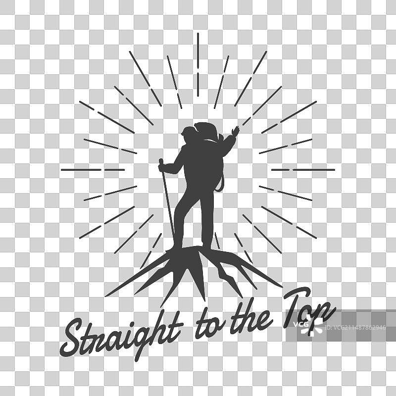 山地旅行复古标志图片素材