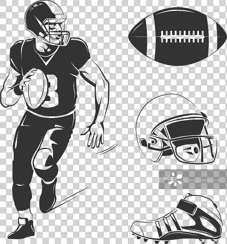 美式橄榄球标签标志元素图片素材