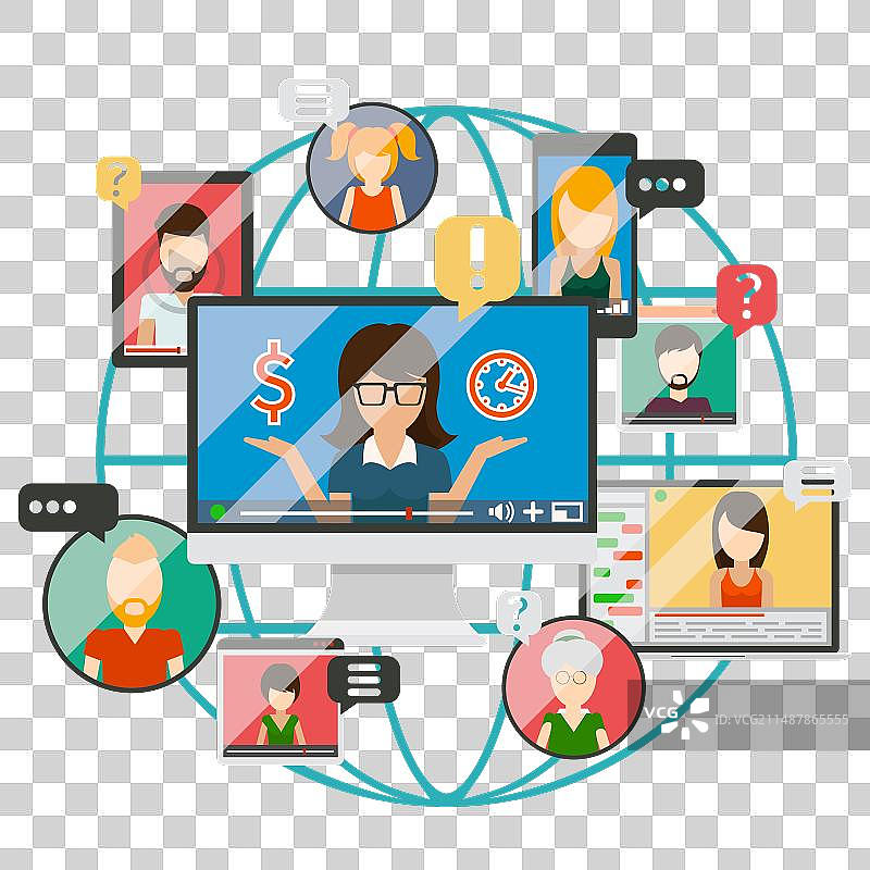 网络会议概念或在线概念图片素材