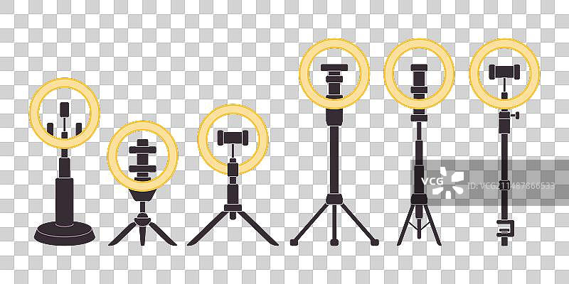 黄色环形灯三脚架图片素材