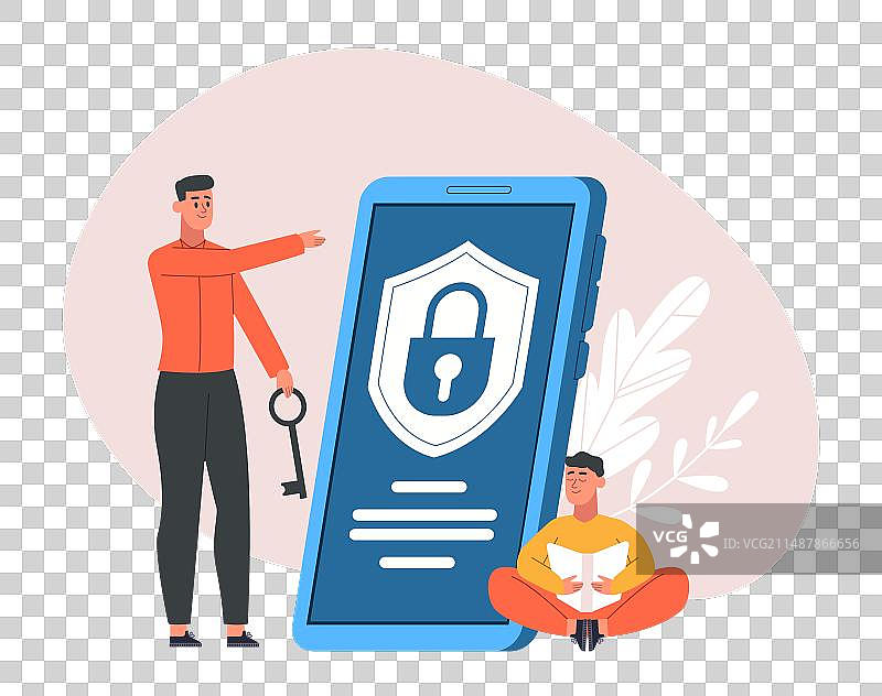 家长控制儿童设备和社交软件图片素材