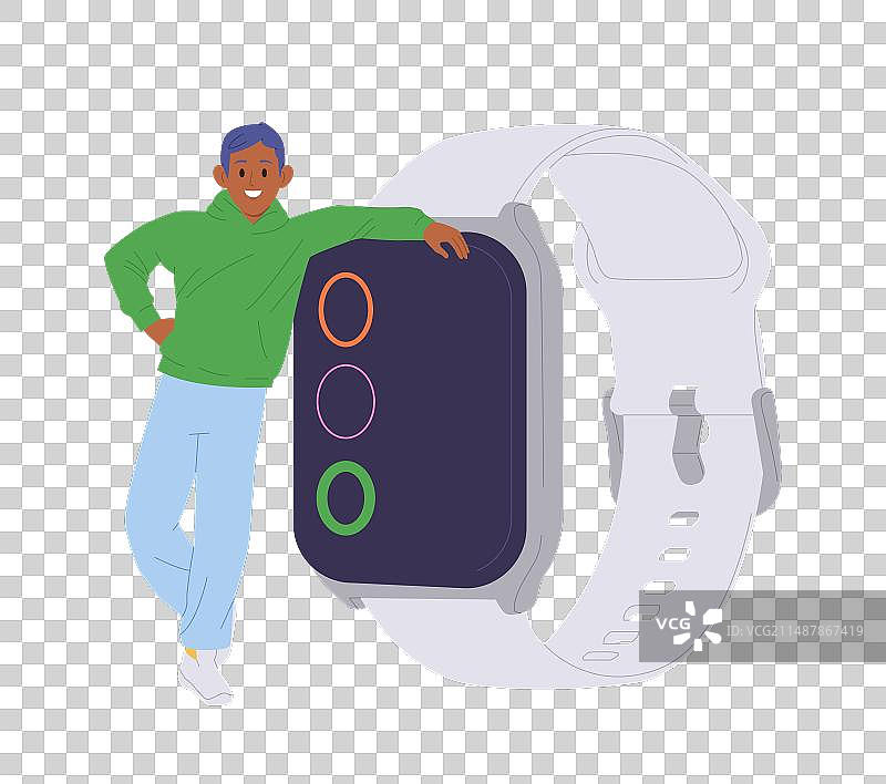 快乐微笑的男人顾客卡通形象图片素材