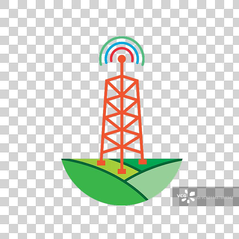 塔楼信号图标概念元素设计图片素材