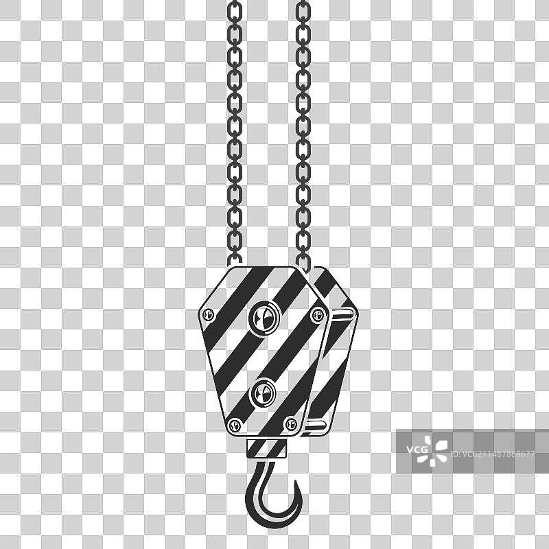 黑色起重机吊钩图标元素设计图片素材