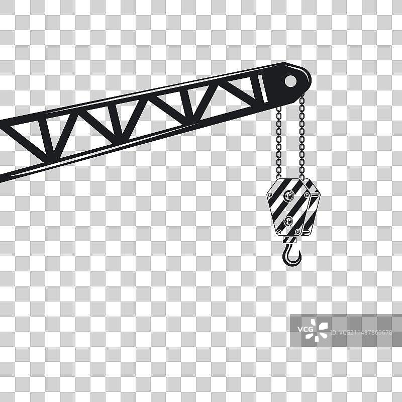 黑色起重机吊钩图标元素设计图片素材
