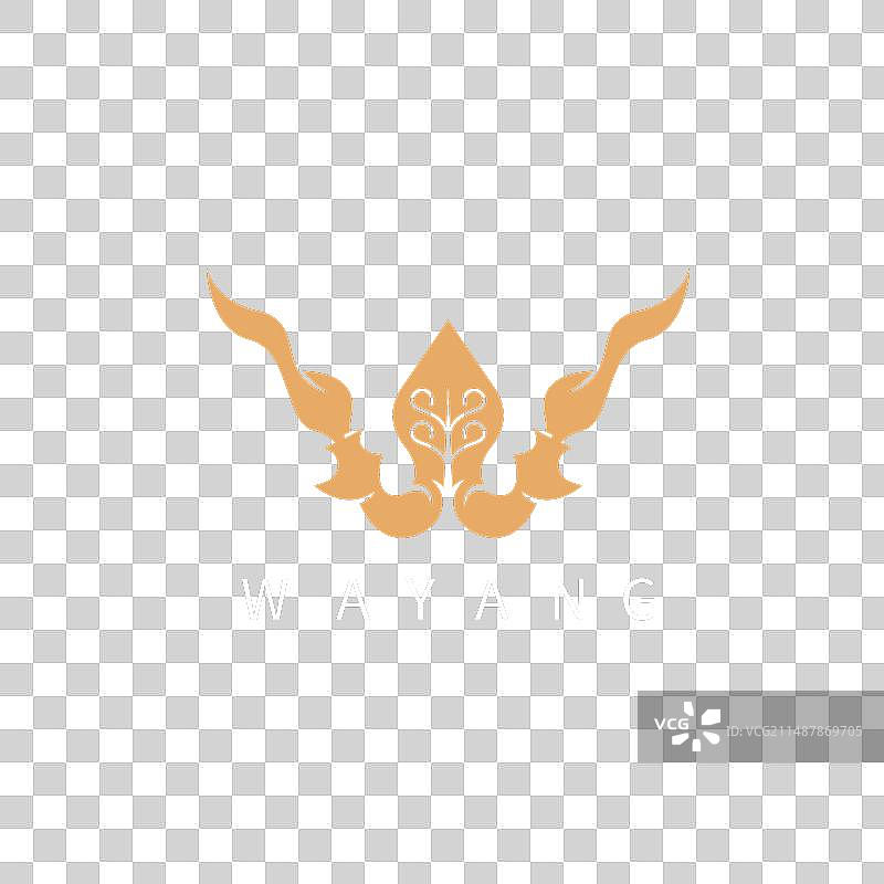 字母W，皮影戏和山形概念设计图片素材