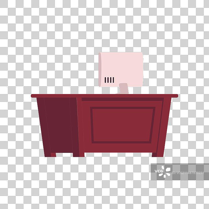 木桌与电脑图书馆家具图片素材