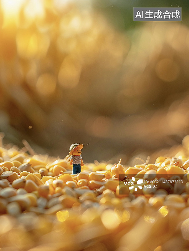 【AI数字艺术】微距摄影玉米丰收场景图片素材