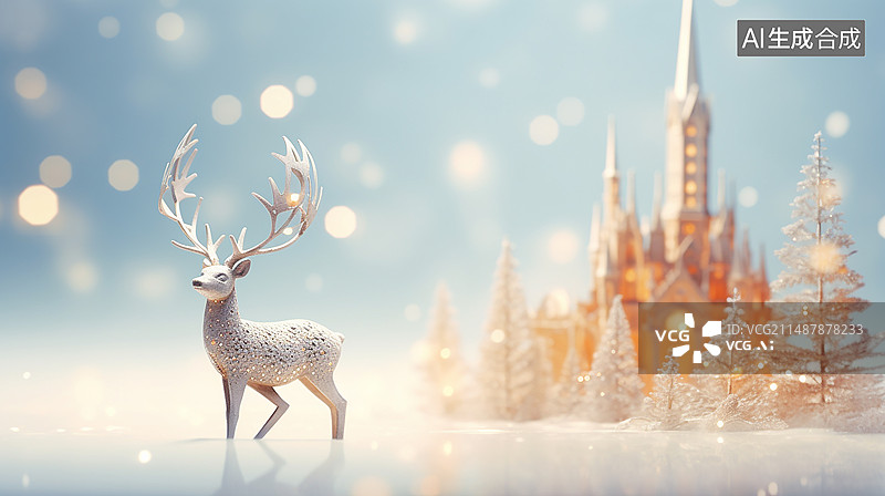 【AI数字艺术】AI摄影圣诞节梦幻童话场景图片素材