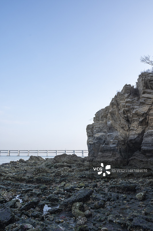 跨海大桥风光，大连跨海大桥风光，城市海景，海滨城市景观，城市天际线图片素材