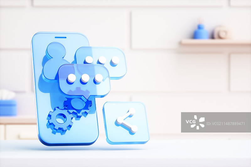 3D渲染的商务图标图片素材