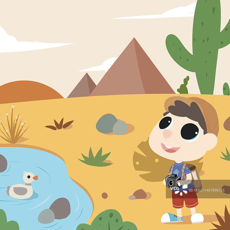 非洲沙漠绿洲场景图片素材