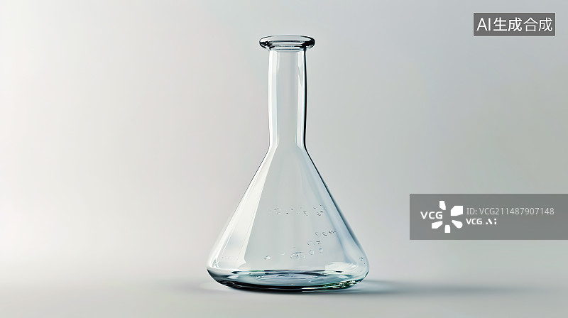 【AI数字艺术】白色背景下桌子上的玻璃容器特写镜头图片素材