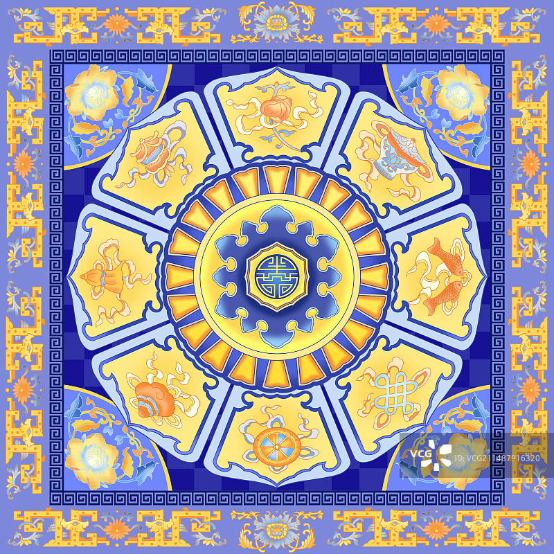 吉祥八宝纹样创新设计图片素材