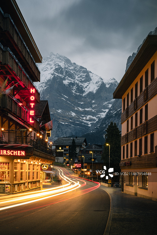 瑞士，阿尔卑斯山，格林德瓦图片素材