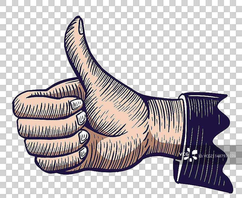 手绘点赞图片素材