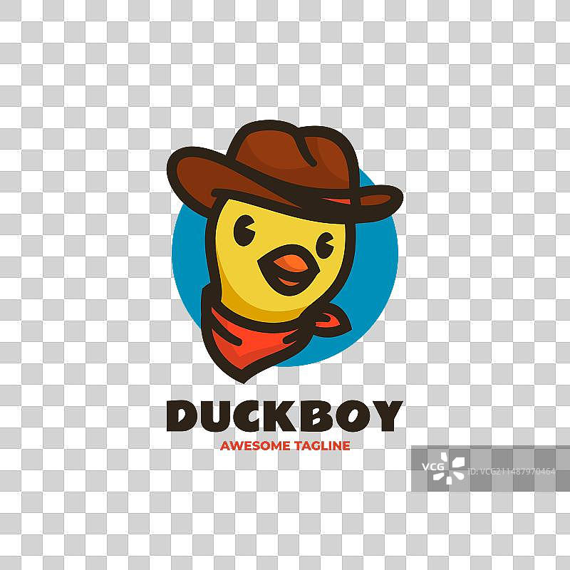 卡通鸭子吉祥物风格Logo图片素材