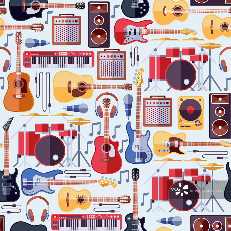 乐器无缝背景图片素材