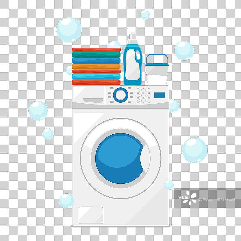 洗衣机与洗衣服图片素材