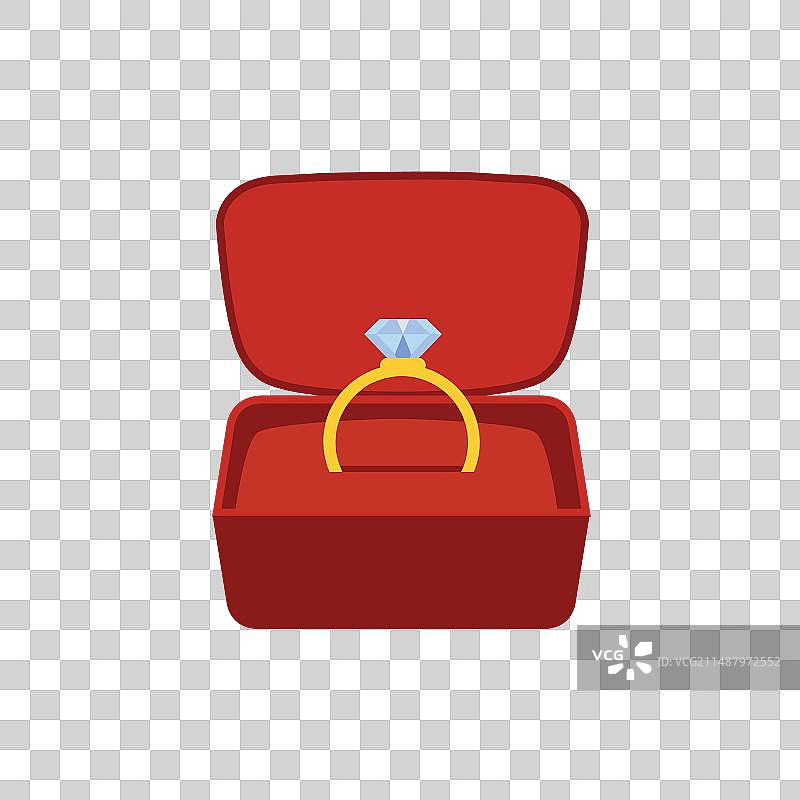 带有金色戒指的丝绒盒子婚礼符号图片素材