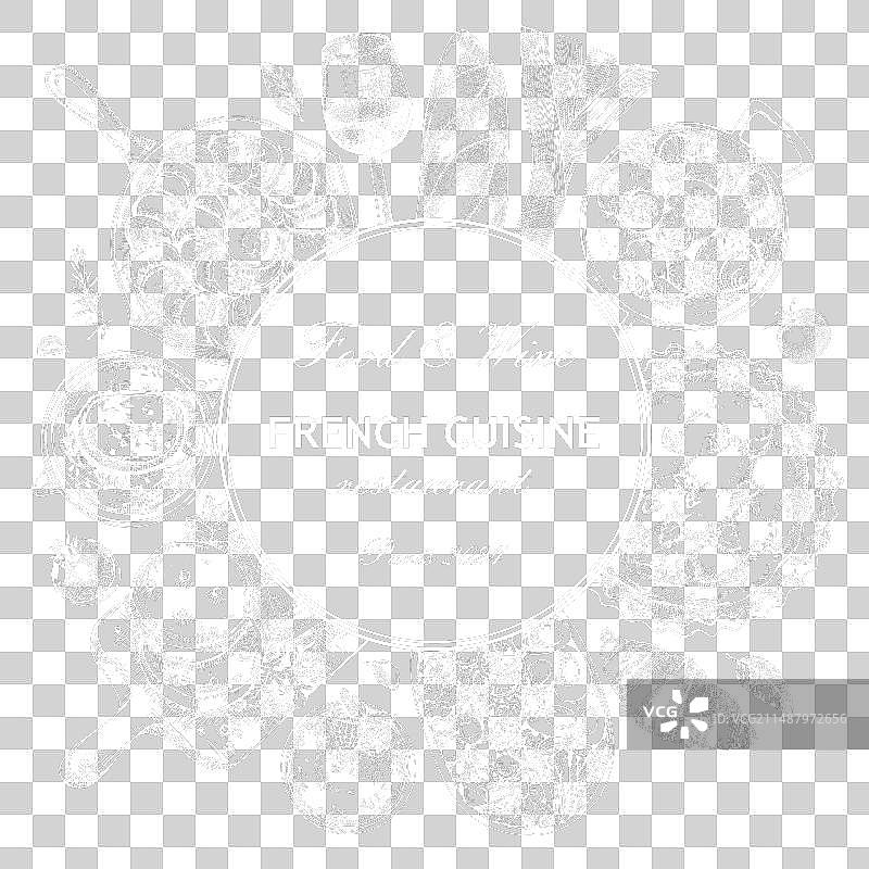 法式美食花环复古设计图片素材