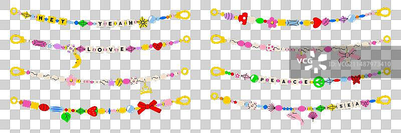 复古彩色时髦珠子珠宝套装图片素材