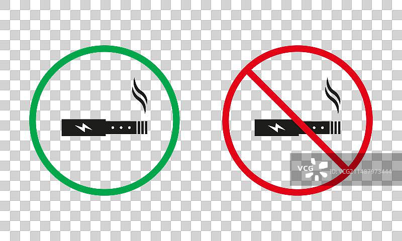 允许和禁止吸烟区象形图图片素材