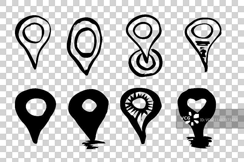 手绘涂鸦制图草图GPS图片素材