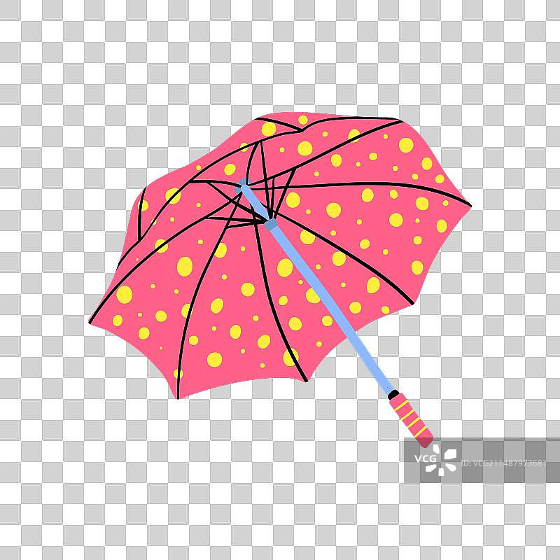 卡通红色雨伞打开视图图片素材