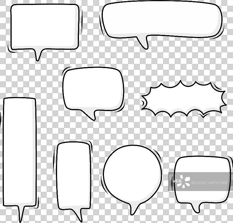 黑白语音气泡图片素材