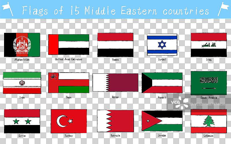 世界15国国旗合集图片素材