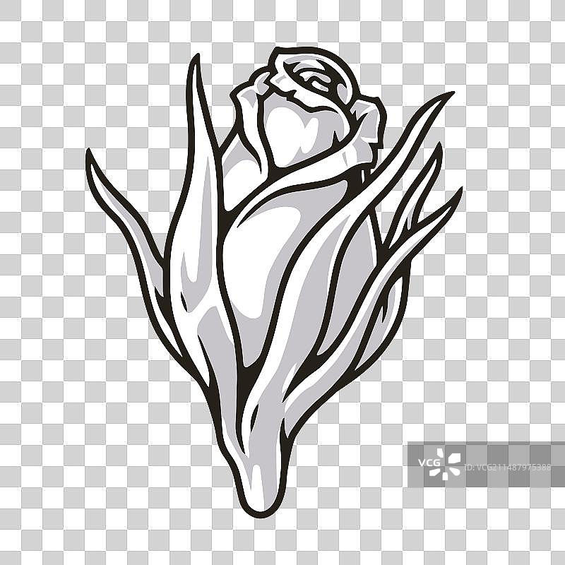 复古单色玫瑰标志图片素材