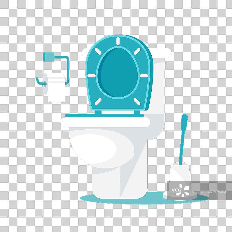 带卫生纸刷的洗手间图片素材