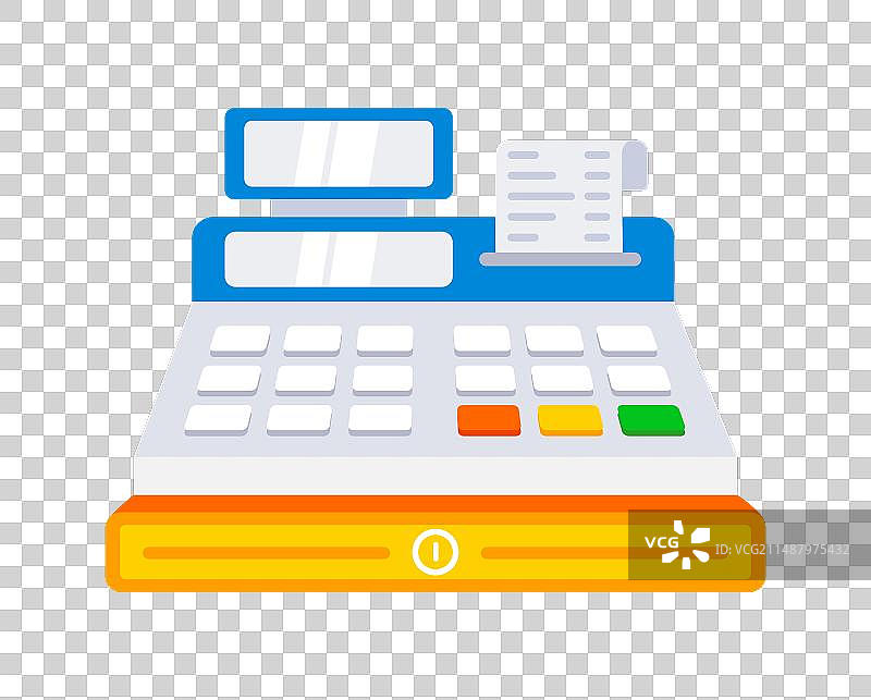 带纸质支票的收银机图片素材