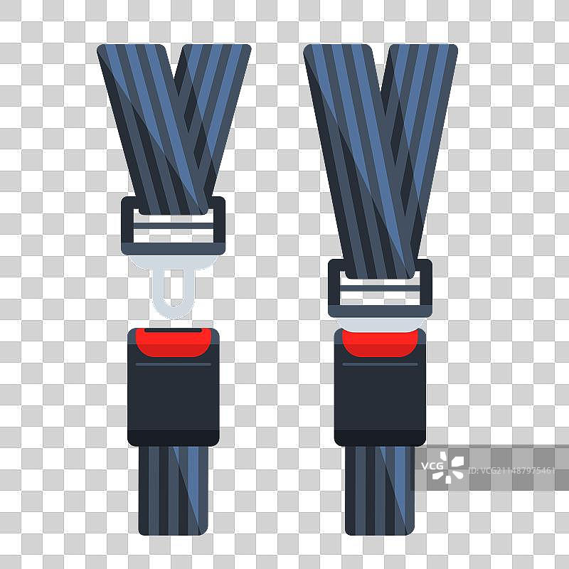 打开和关闭的安全带图片素材