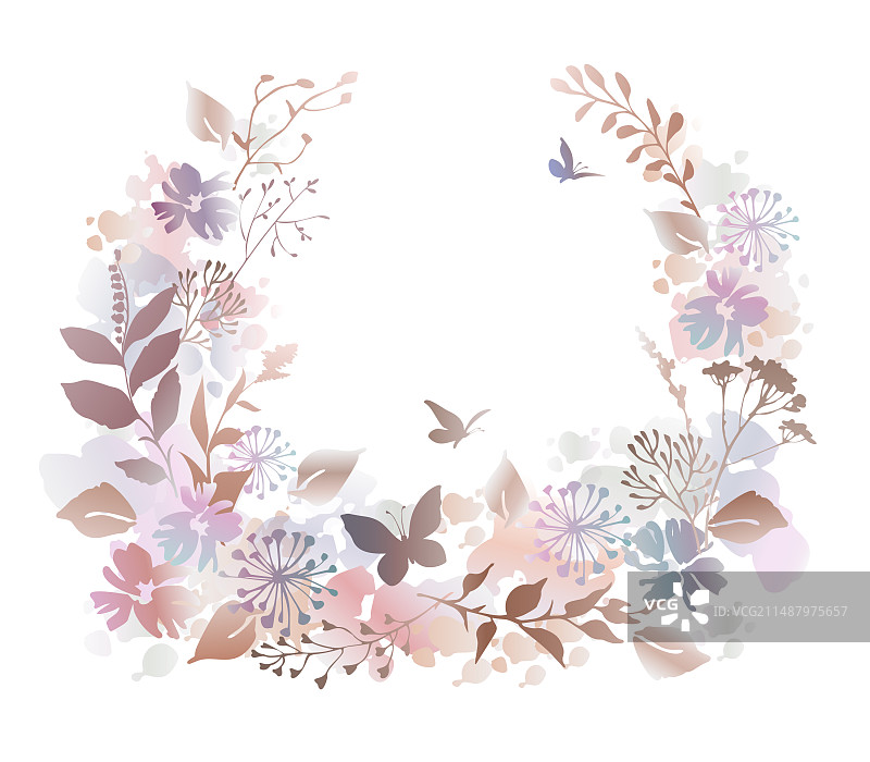 水彩风格花环设计图片素材