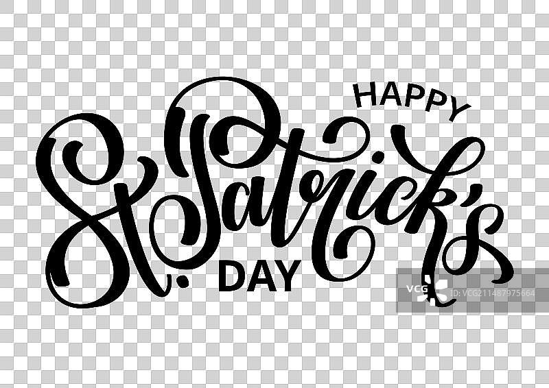 圣帕特里克节黑色字母图片素材
