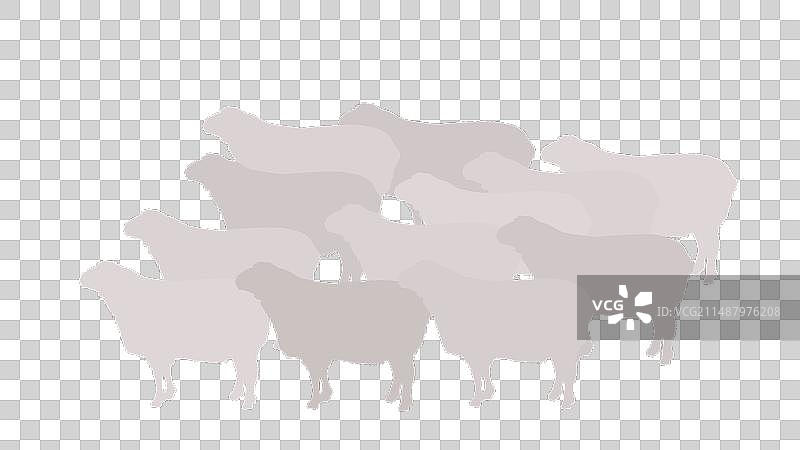 一群绵羊的轮廓图片素材